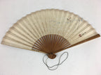 Japanese Folding Fan Vtg Sensu Vtg Paper Bamboo Frame Sparrow 4D548