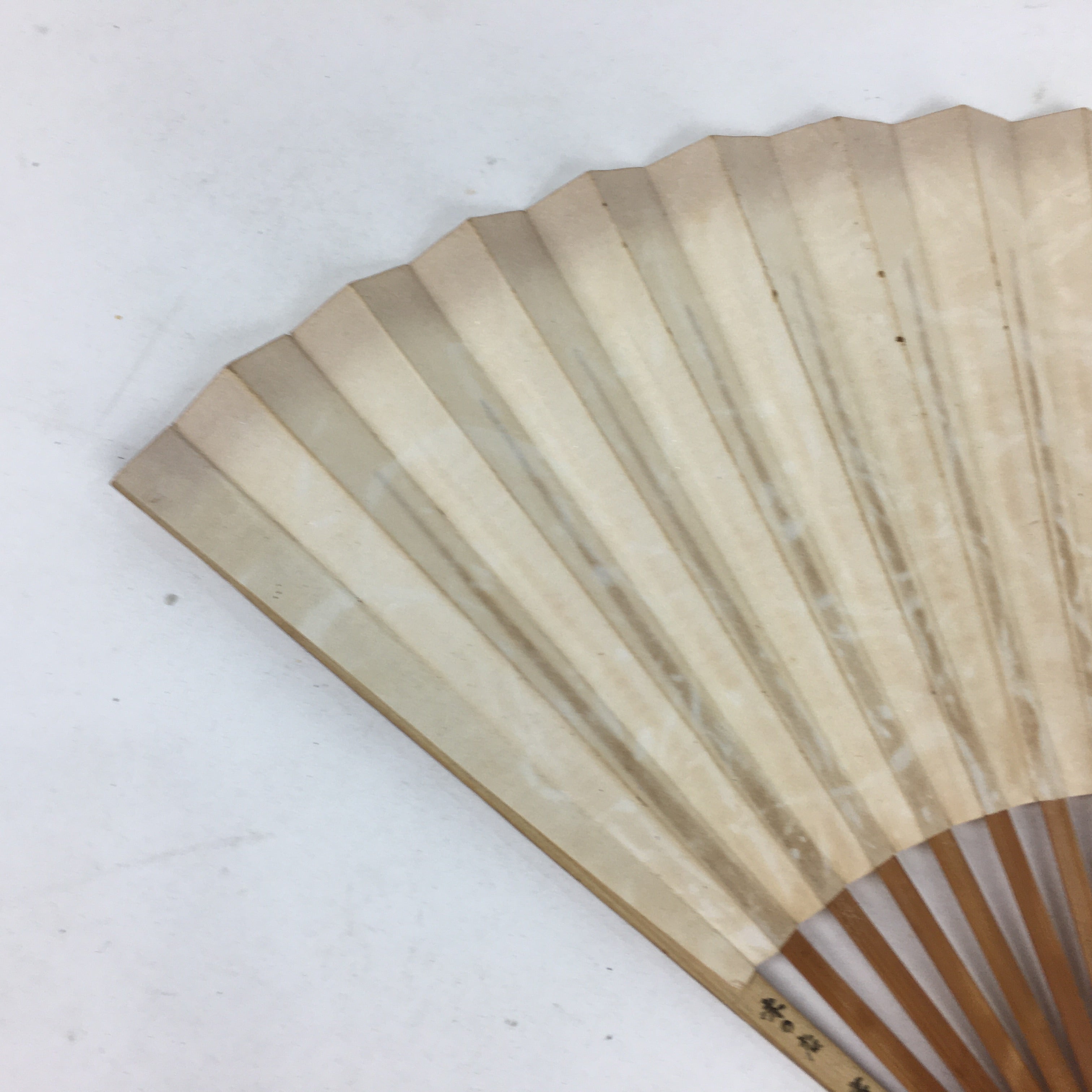 Japanese Folding Fan Vtg Sensu Vtg Paper Bamboo Frame Sparrow 4D548