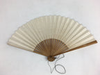 Japanese Folding Fan Vtg Sensu Vtg Paper Bamboo Frame Sparrow 4D548