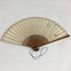 Japanese Folding Fan Vtg Sensu Vtg Paper Bamboo Frame Sparrow 4D548