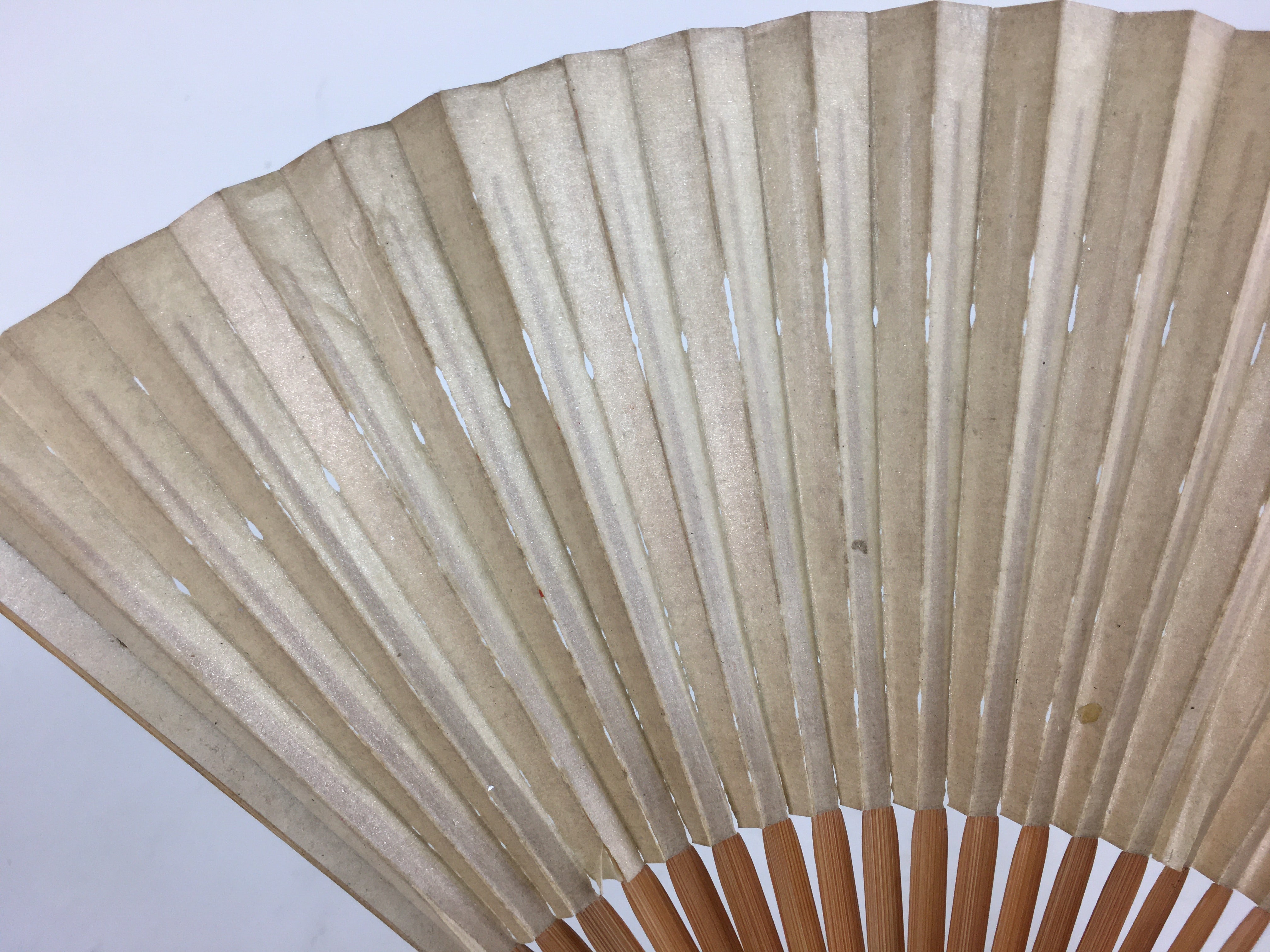 Japanese Folding Fan Vtg Sensu Vtg White Paper Bamboo Frame Fish 4D539