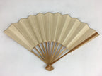 Japanese Folding Fan Vtg Sensu Vtg White Paper Bamboo Frame Kanji Poetry 4D533