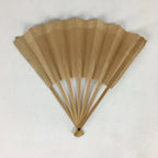 Japanese Folding Fan Vtg Sensu Wood Frame Paper Picture of Takasago 4D604