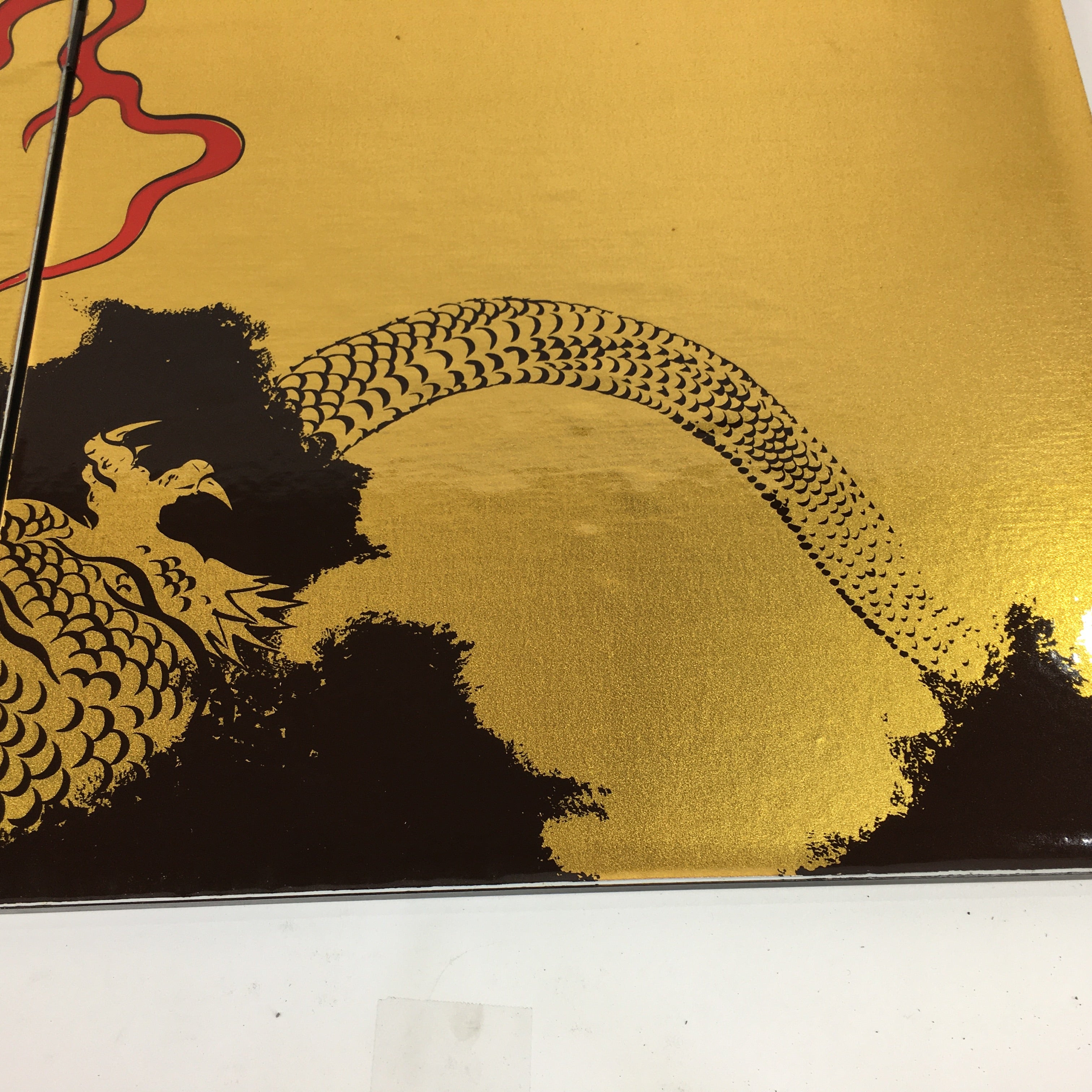 Japanese Folding Screen Byobu Panel Vtg Boy's Day Decoration Dragon FL47