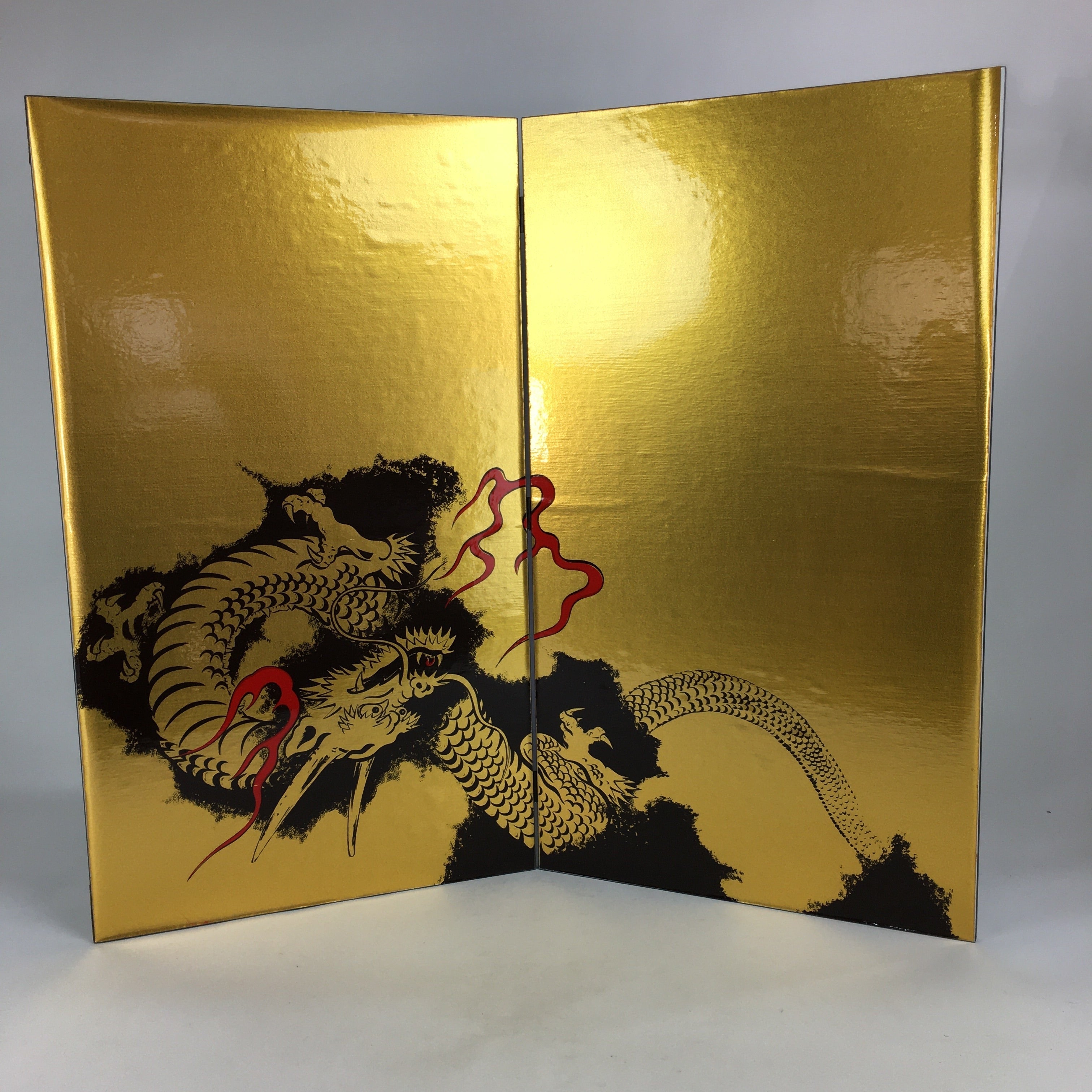 Japanese Folding Screen Byobu Panel Vtg Boy's Day Decoration Dragon FL47