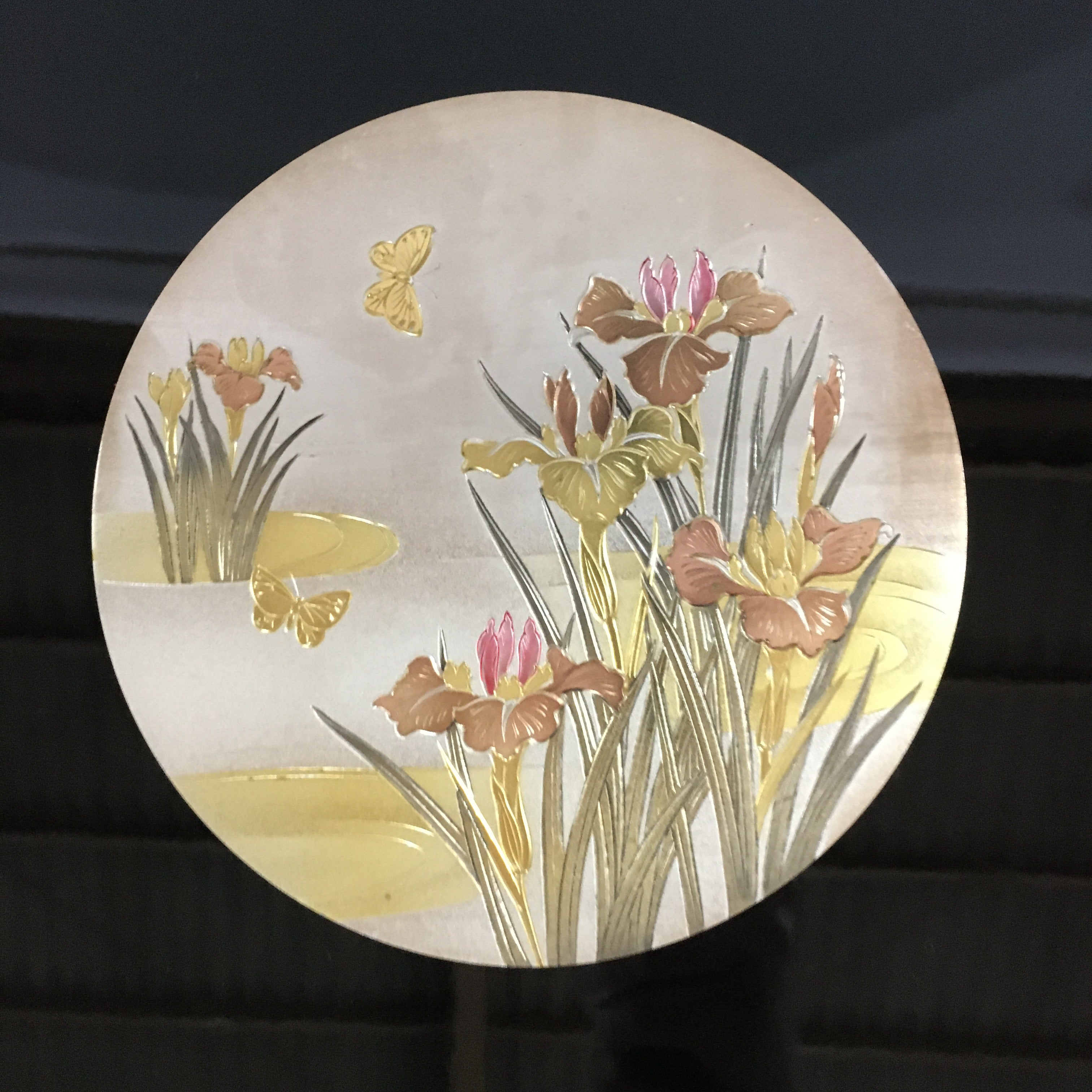 Japanese Folding Screen Byobu Panel Vtg Boy's Day Decoration Swan FL64