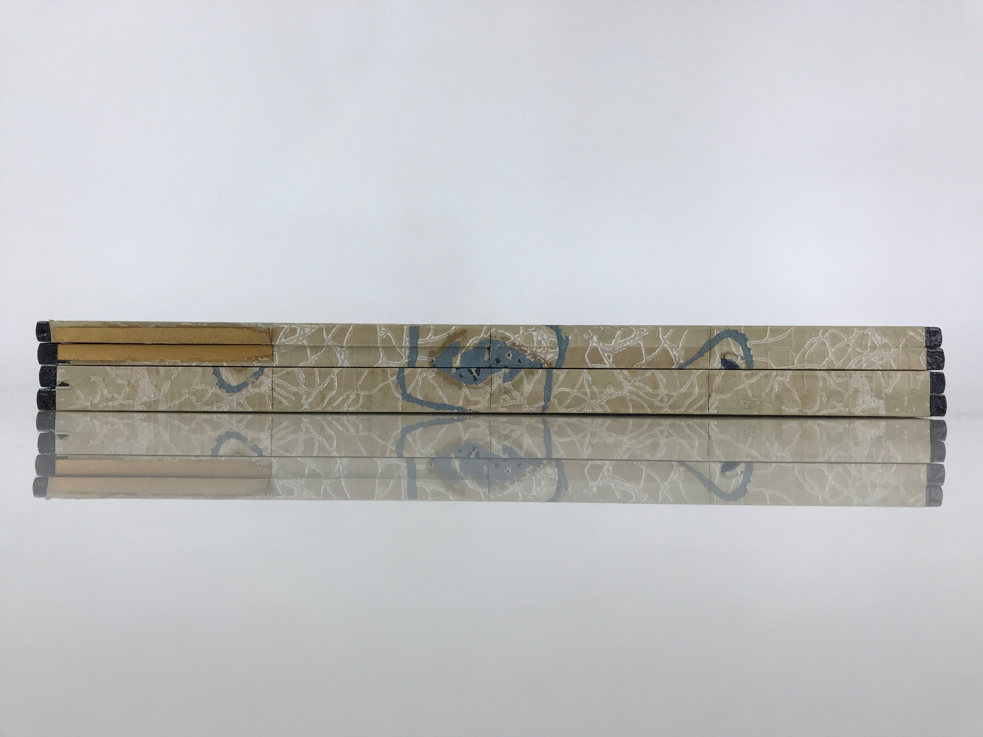 Japanese Folding Screen Byobu Panel Vtg Hina Doll Furniture Gold ID474