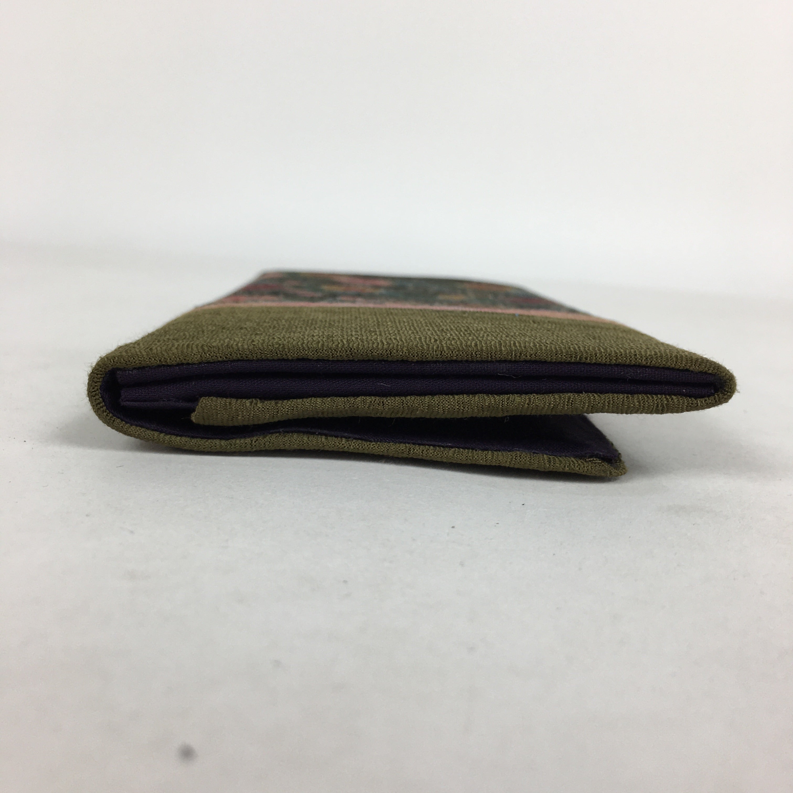 Japanese Folk Craft Fabric Long Wallet Vtg Coin Purse Zipper Pink Flower KB35