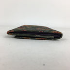 Japanese Folk Craft Fabric Long Wallet Vtg Coin Purse Zipper Pink Flower KB35