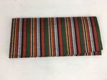 Japanese Folk Craft Fabric Long Wallet Vtg Tumugi Textile Vertical Stripes KB45