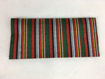 Japanese Folk Craft Fabric Long Wallet Vtg Tumugi Textile Vertical Stripes KB45