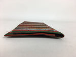Japanese Folk Craft Fabric Long Wallet Vtg Tumugi Textile Vertical Stripes KB45