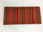 Japanese Folk Craft Fabric Long Wallet Vtg Tumugi Textile Vertical Stripes KB47