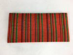 Japanese Folk Craft Fabric Long Wallet Vtg Tumugi Textile Vertical Stripes KB47