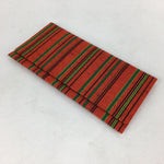Japanese Folk Craft Fabric Long Wallet Vtg Tumugi Textile Vertical Stripes KB47