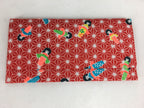 Japanese Folk Craft Fabric Long Wallet Vtg Yuzen Textile Flower Red KB49