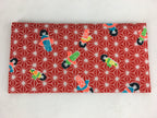 Japanese Folk Craft Fabric Long Wallet Vtg Yuzen Textile Flower Red KB49