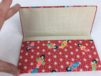 Japanese Folk Craft Fabric Long Wallet Vtg Yuzen Textile Flower Red KB49