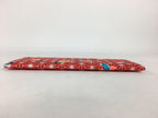 Japanese Folk Craft Fabric Long Wallet Vtg Yuzen Textile Flower Red KB49