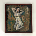 Japanese Framed Abstract painting Picture Vtg Morikazu Kumagai FL51