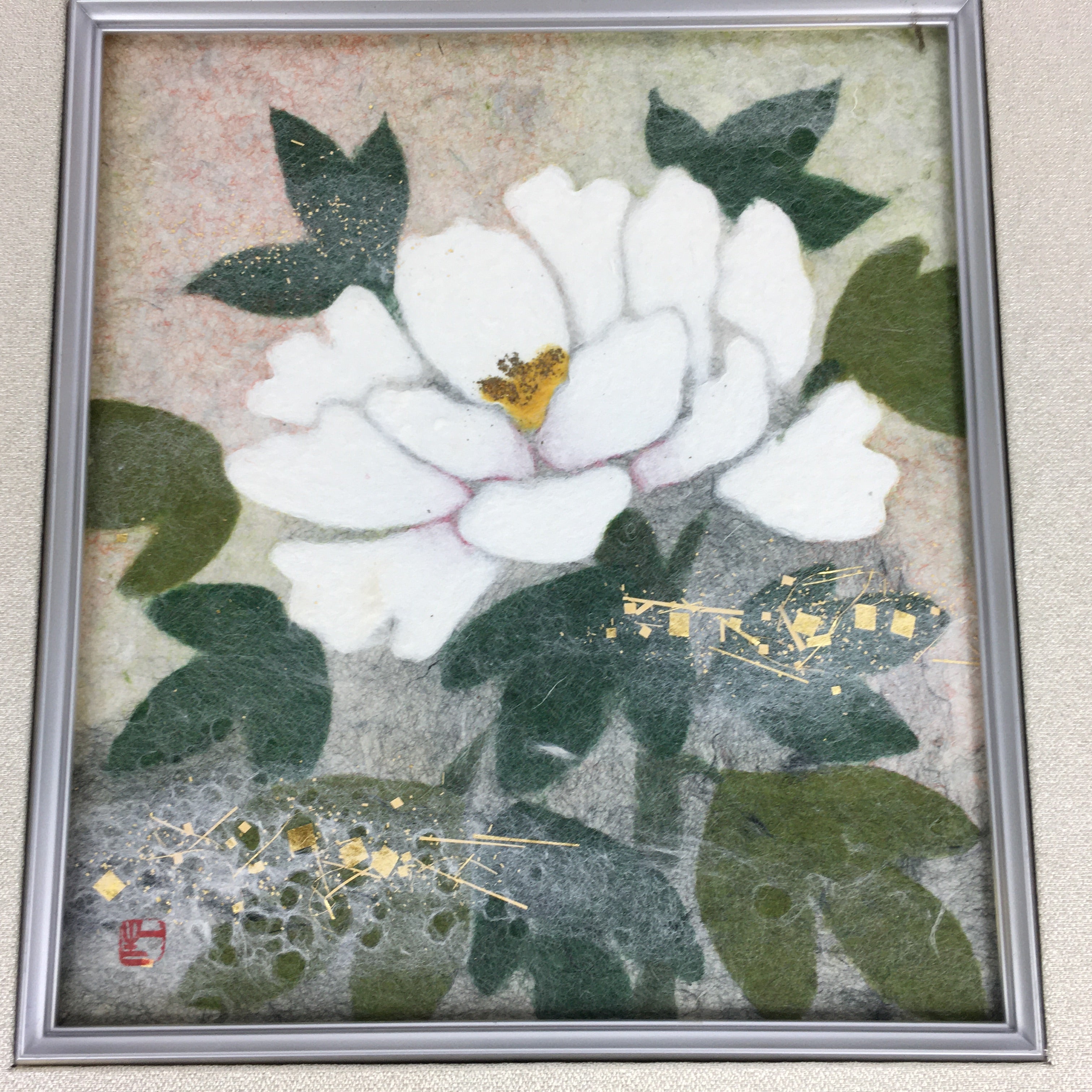 Japanese Framed Japanese Paper Chigiri-e Vtg Issei Yamauchi FL52