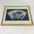 Japanese Framed Washi Paper Formwork Dyeing Vtg Kata-e Zome Blue FL58