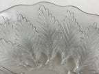 Japanese Glass Clear Bowl Salad Plate Vtg Kamei Glass Kunugi Leaves Garasu Bachi