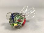 Japanese Glass Display Vtg Goldfish Pop-eyed Red Greed Blue Fish JK169