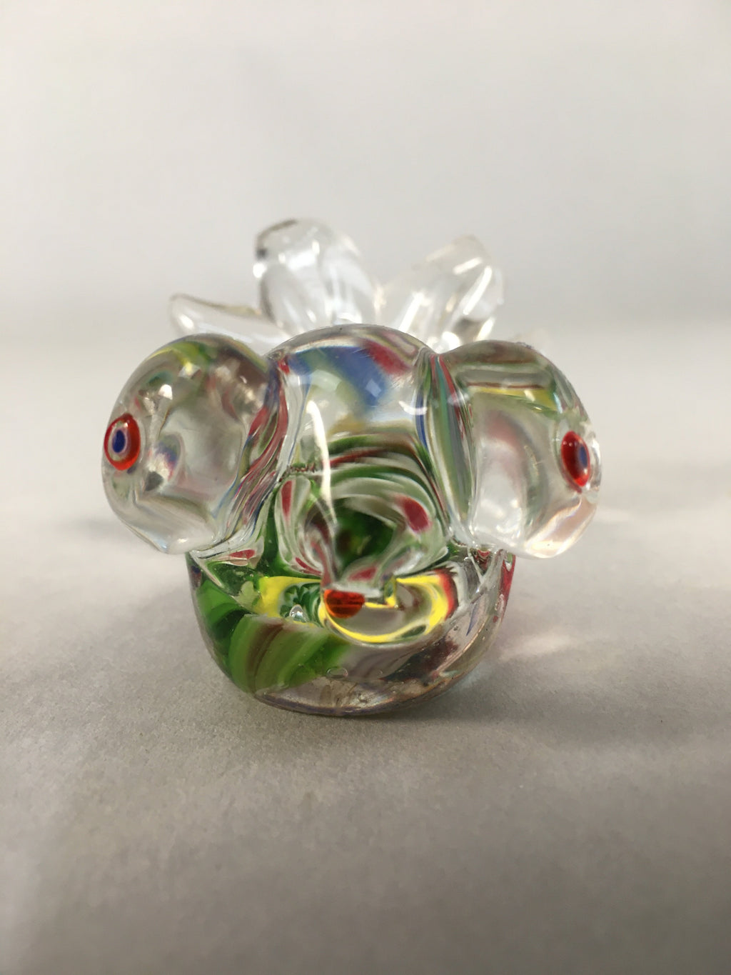 Japanese Glass Display Vtg Goldfish Pop-eyed Red Greed Blue Fish JK169