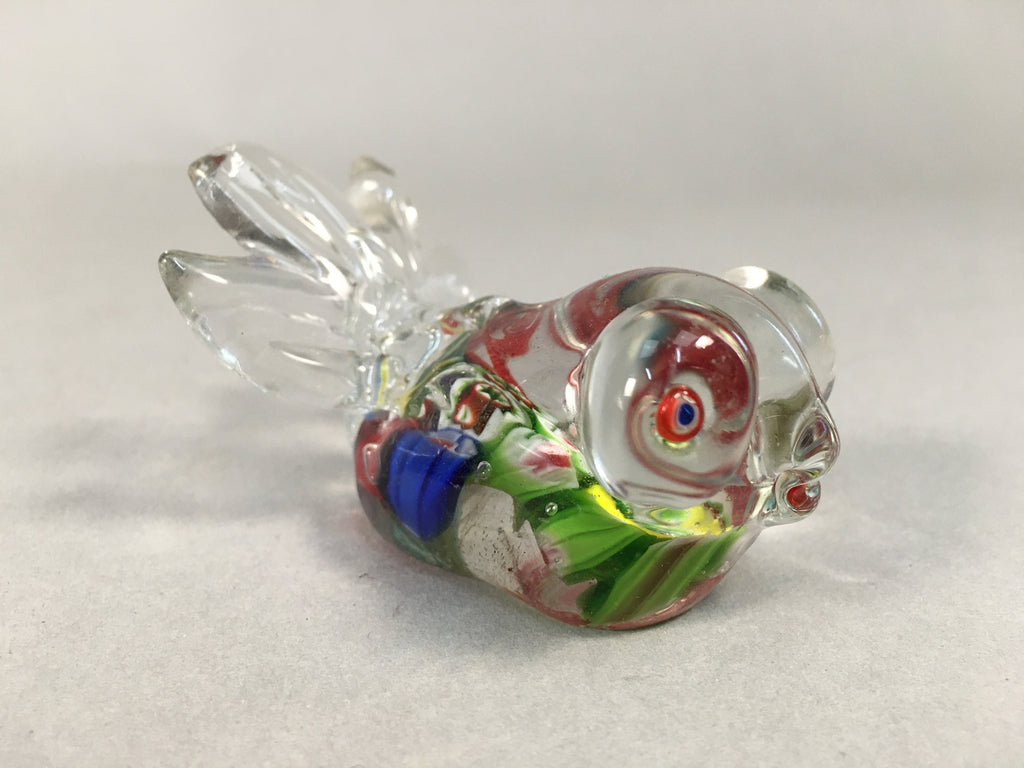Japanese Glass Display Vtg Goldfish Pop-eyed Red Greed Blue Fish JK169