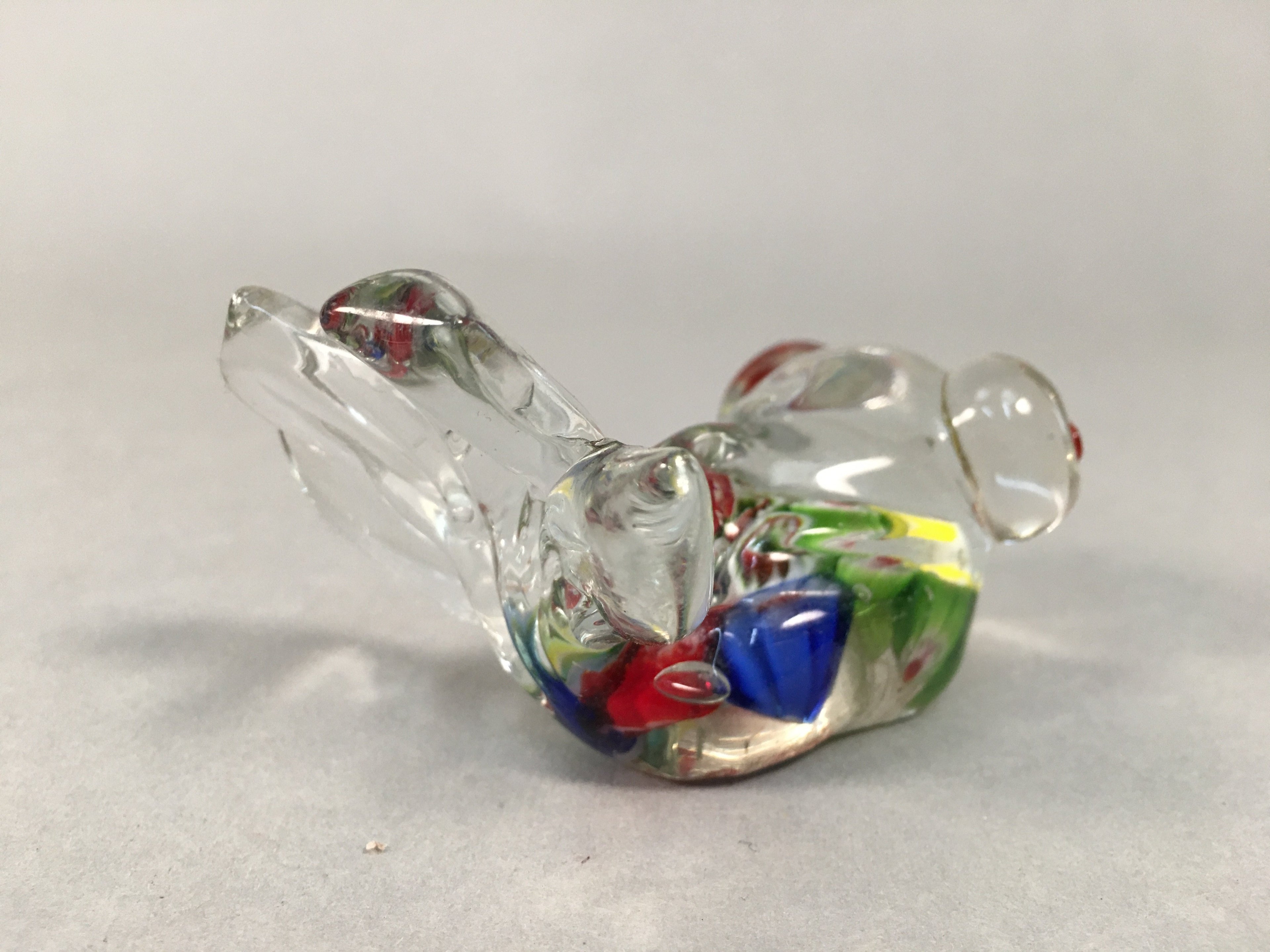 Japanese Glass Display Vtg Goldfish Pop-eyed Red Greed Blue Fish JK169