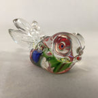 Japanese Glass Display Vtg Goldfish Pop-eyed Red Greed Blue Fish JK169