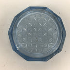 Japanese Glass Drink Coaster Saucer 3pc Set Vtg Chataku Clear Glass JK273