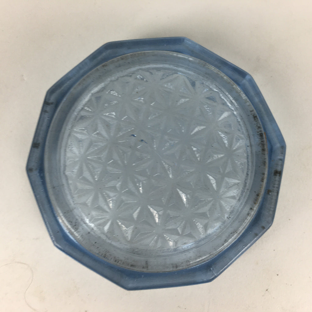 Japanese Glass Drink Coaster Saucer 3pc Set Vtg Chataku Clear Glass JK273