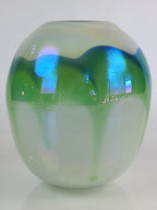 Japanese Glass Flower Vase Kabin Vtg Flower Arrangement Ikebana FV995