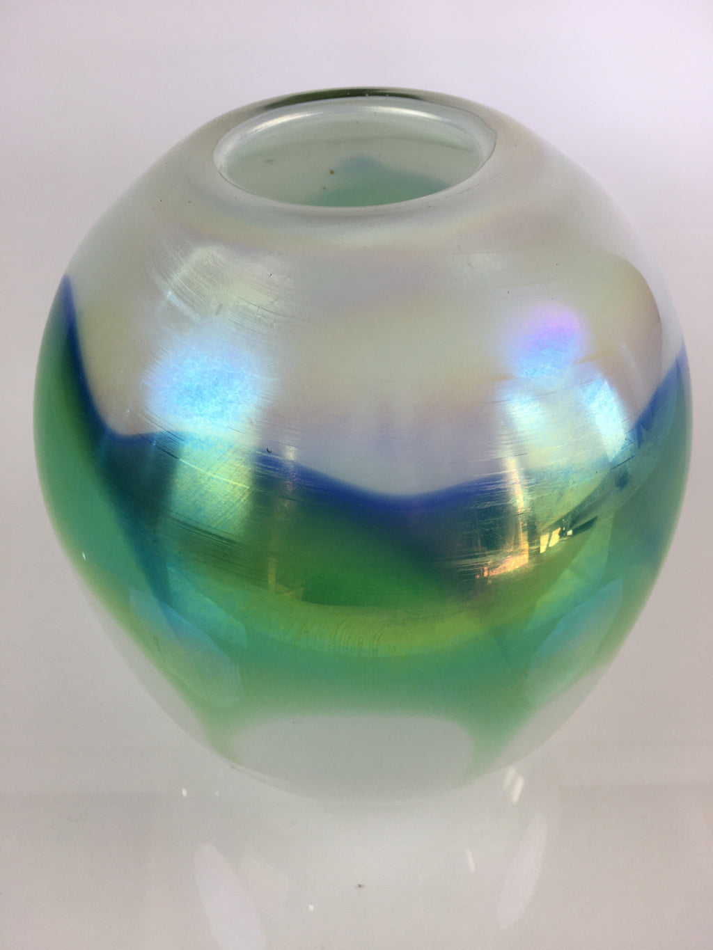 Japanese Glass Flower Vase Kabin Vtg Flower Arrangement Ikebana FV995
