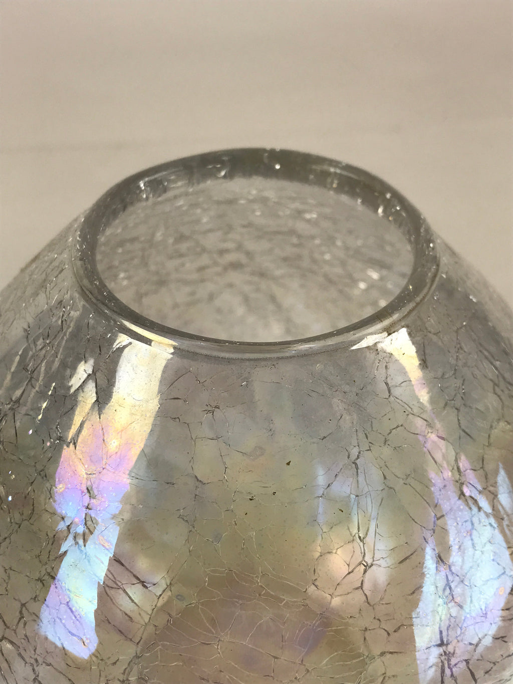 Japanese Glass Flower Vase Kabin Vtg Flower Arrangement Ikebana Kado PX655