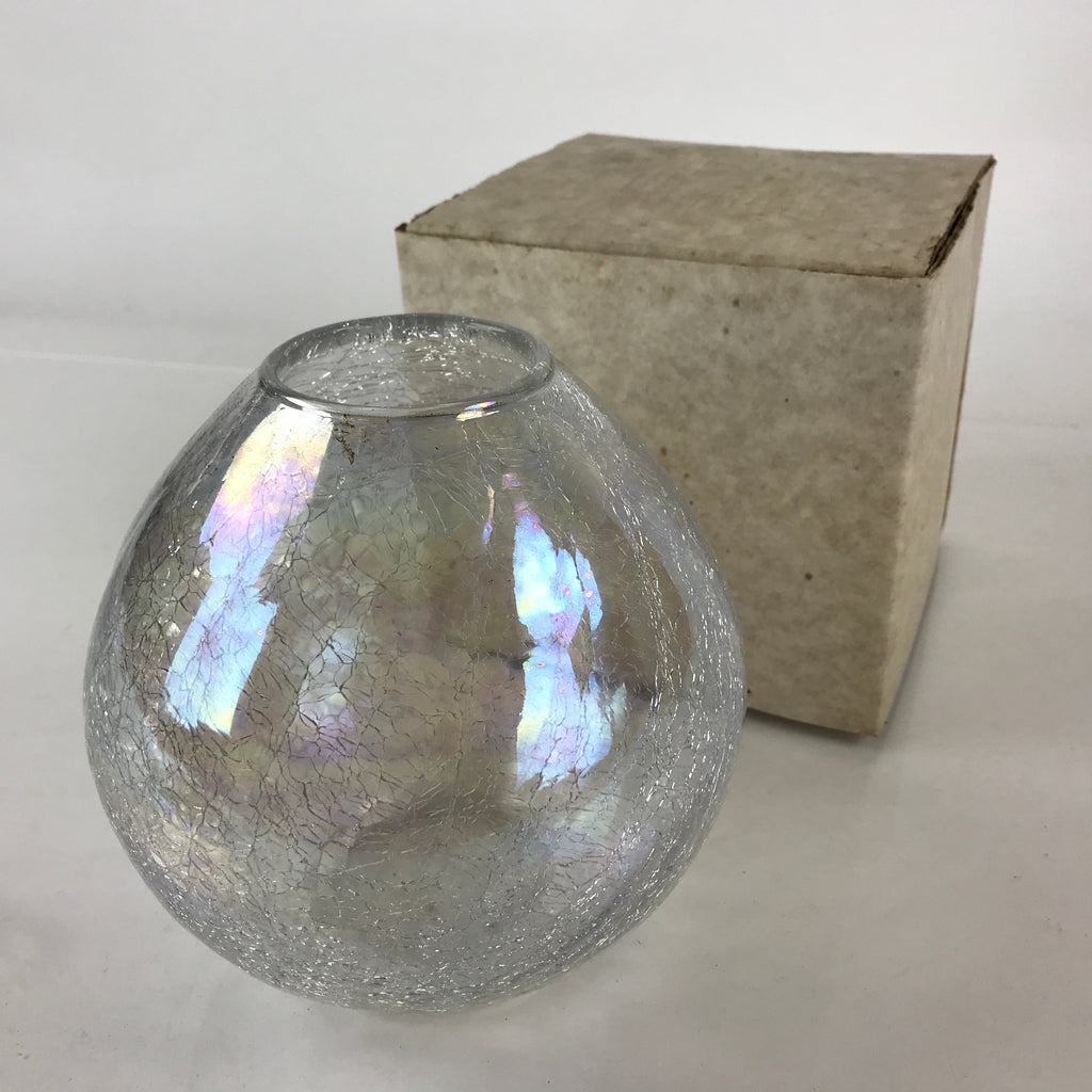 Japanese Glass Flower Vase Kabin Vtg Flower Arrangement Ikebana Kado PX655