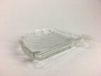 Japanese Glass Folding Fan Plate Vtg Sensu Shaped Clear Sushi Sweets QT39