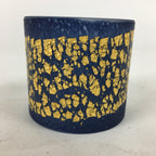 Japanese Glass Ladle Rest Lid Stand Vtg Tea Ceremony Futaoki Blue Gold PX607