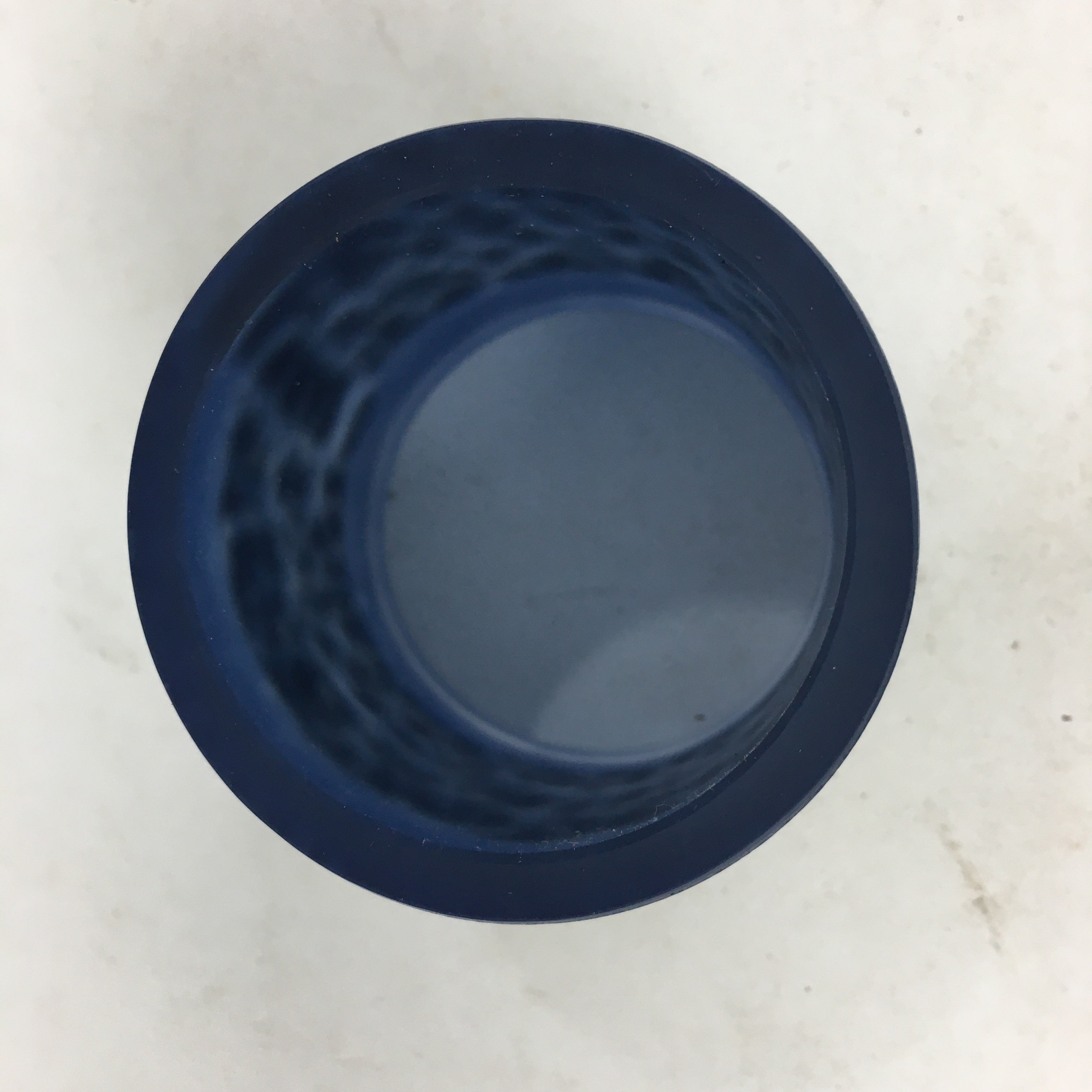 Japanese Glass Ladle Rest Lid Stand Vtg Tea Ceremony Futaoki Blue Gold PX607