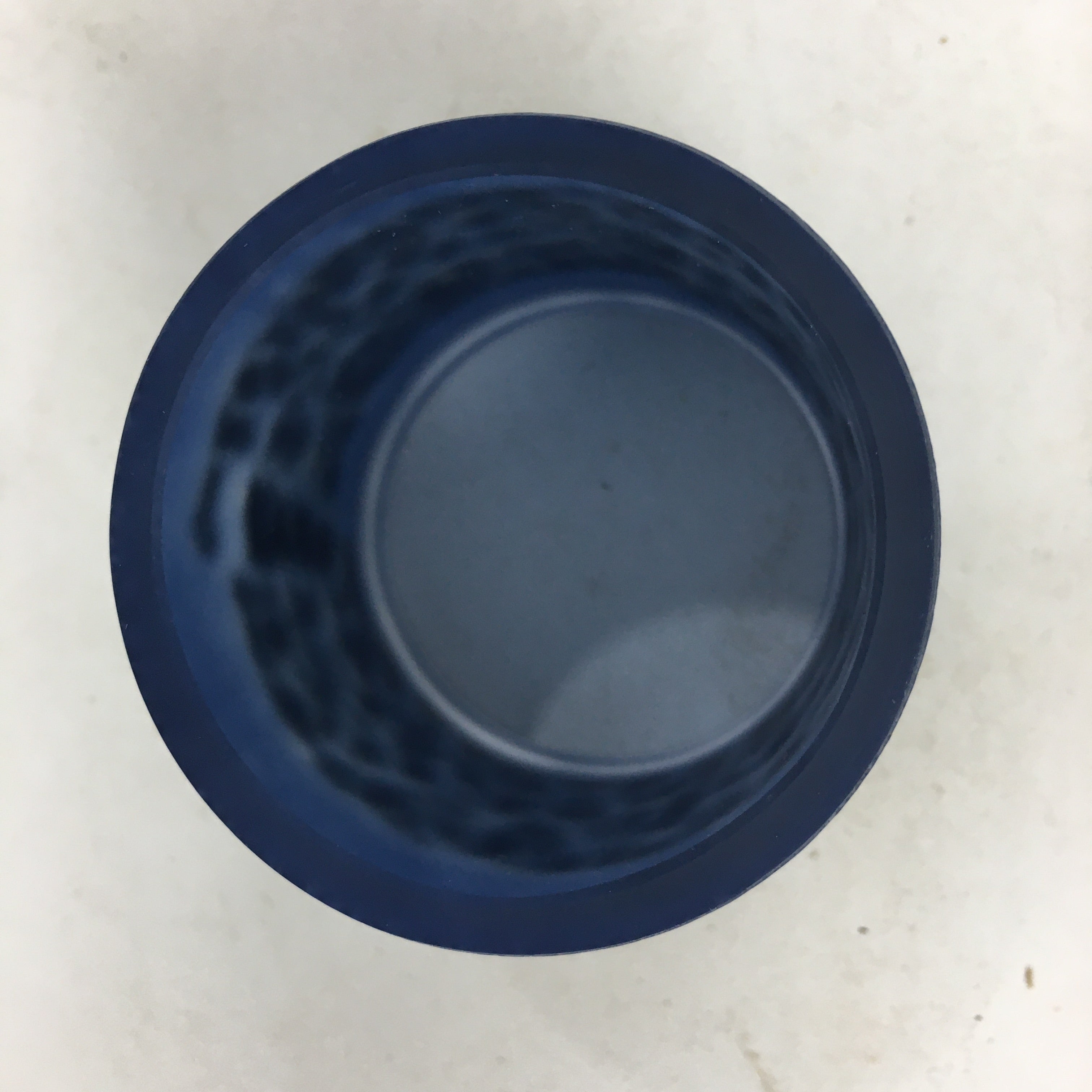 Japanese Glass Ladle Rest Lid Stand Vtg Tea Ceremony Futaoki Blue Gold PX607