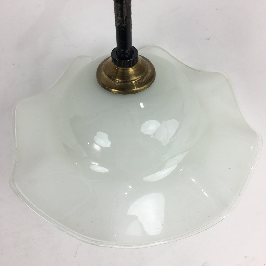 Japanese Glass Lamp Shade And Light Bulb Set Vtg White Glass JK366