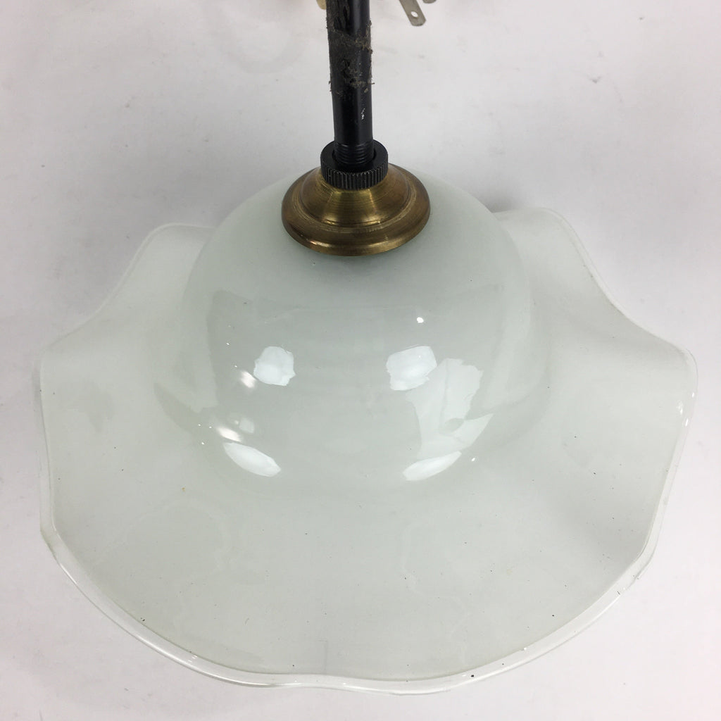 Japanese Glass Lamp Shade And Light Bulb Set Vtg White Glass JK366