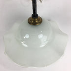 Japanese Glass Lamp Shade And Light Bulb Set Vtg White Glass JK366