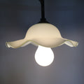 Japanese Glass Lamp Shade And Light Bulb Set Vtg White Glass JK366