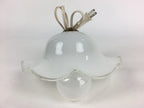 Japanese Glass Lamp Shade And Light Bulb Set Vtg White Glass JK367