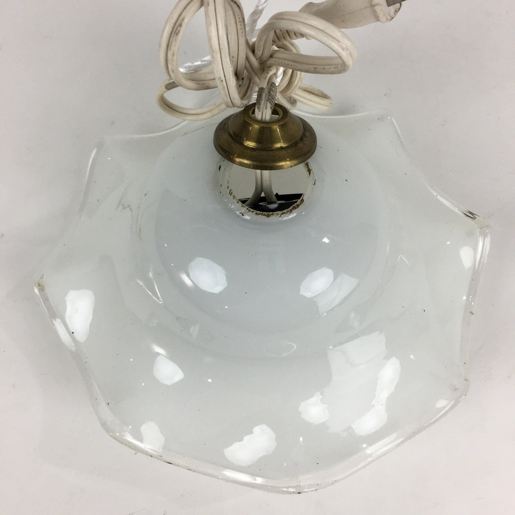 Japanese Glass Lamp Shade And Light Bulb Set Vtg White Glass JK367