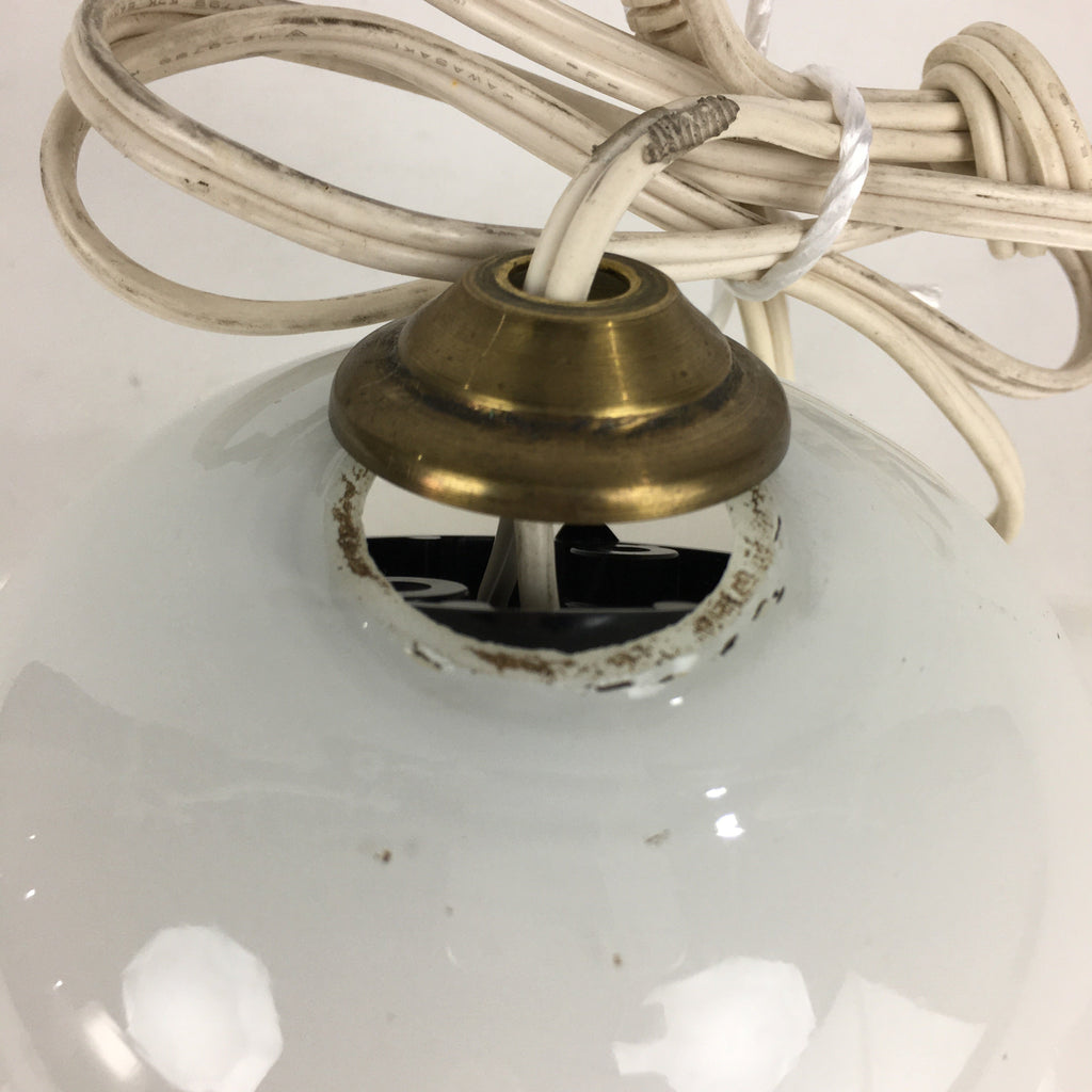 Japanese Glass Lamp Shade And Light Bulb Set Vtg White Glass JK367
