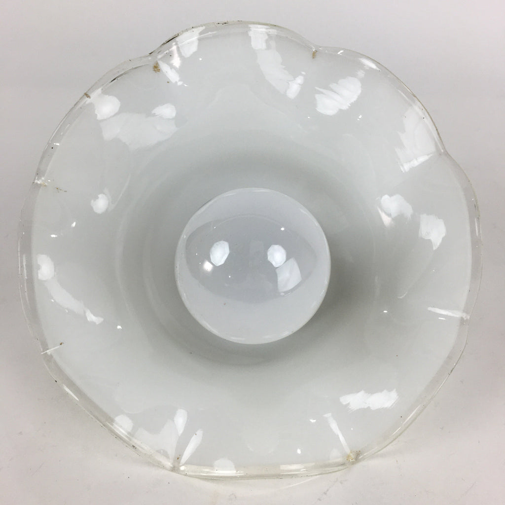 Japanese Glass Lamp Shade And Light Bulb Set Vtg White Glass JK367